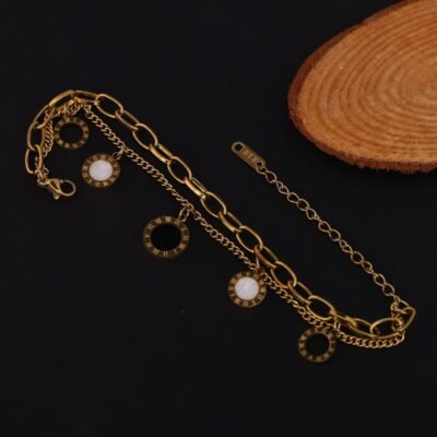 Dual Chain Enamel Charm Bracelet - Image 3