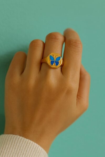 Papillon Enamel Statement Ring