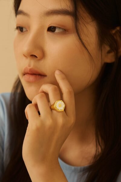 Golden Daisy Bloom Ring - Image 2