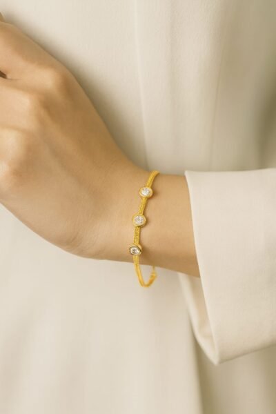 Minimalist Solitaire Charm Gold-Plated Bracelet - Image 2