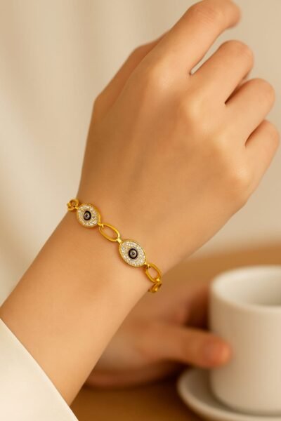 Chain Bracelet with Crystal Accents