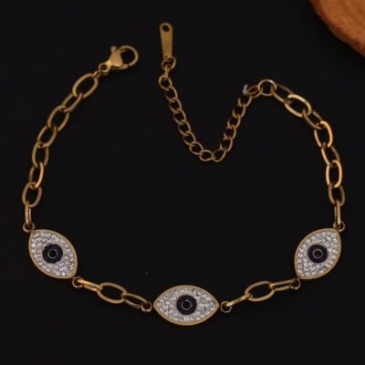 Chain Bracelet with Crystal Accents - Image 2