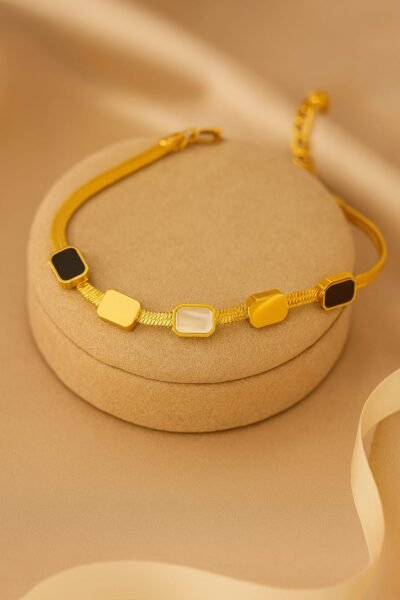 Chic Geometric Multi-Tone Bracelet