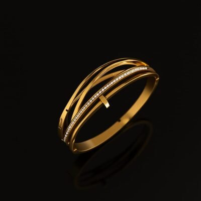 Celeste Triple Row Zircon Bangle - Image 3