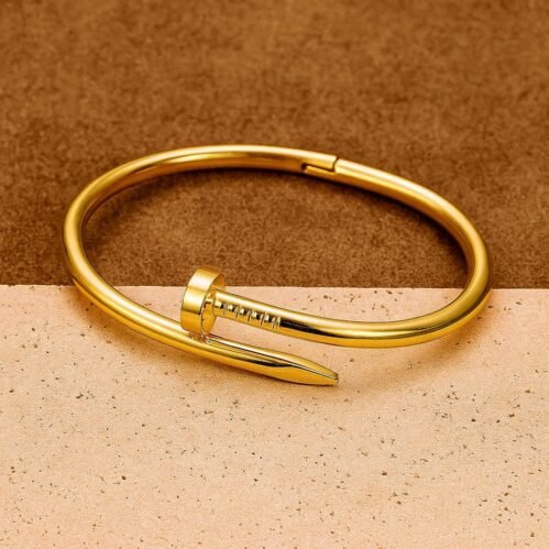 Golden Nail-Design Bangle - Image 2