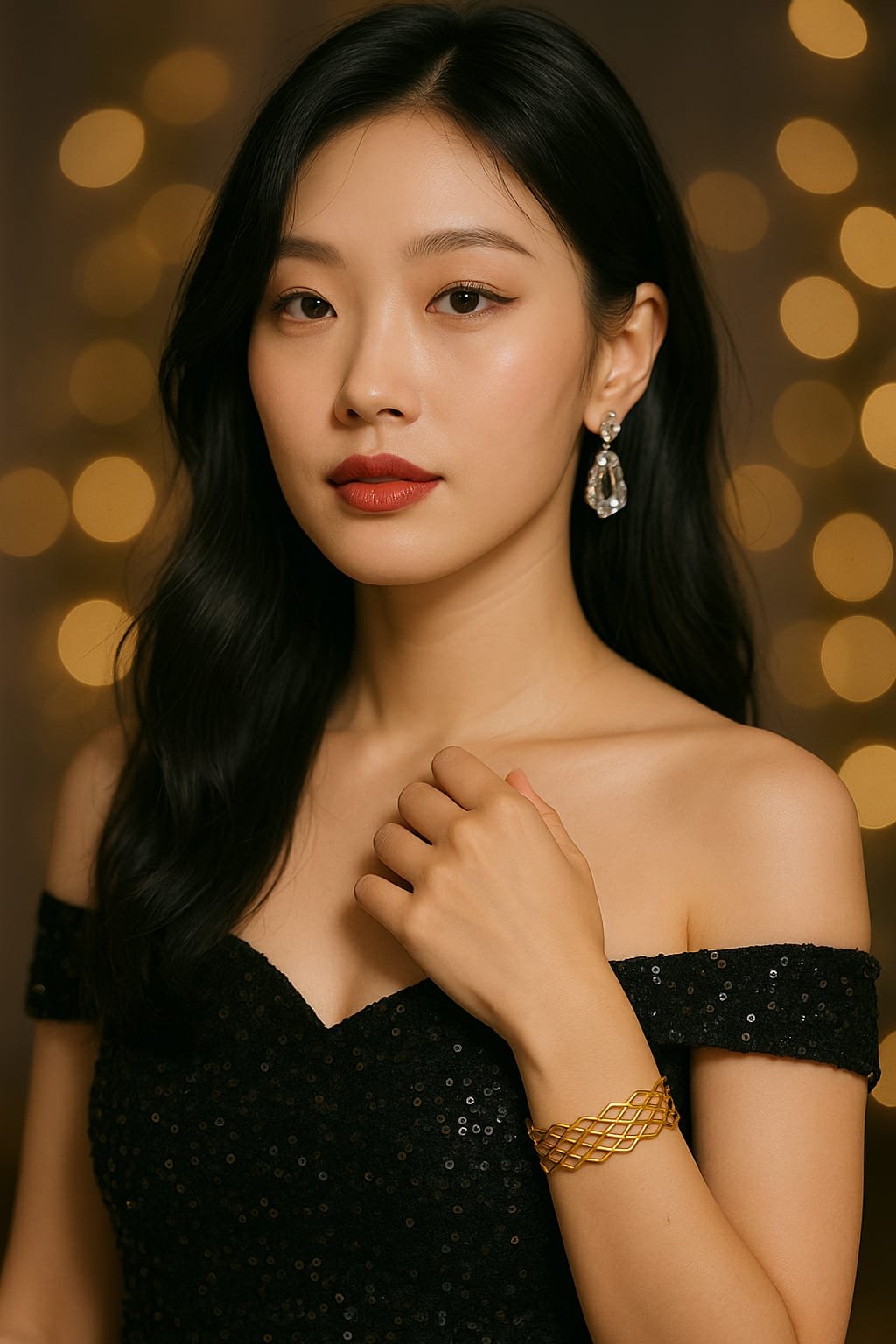 Elegant Gold-Tone Mesh kada - Image 3