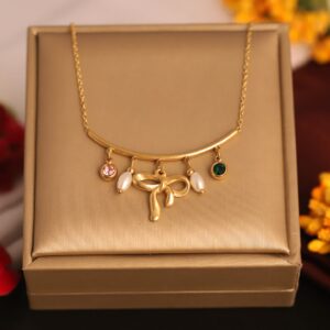 Golden Charm Bow Necklace