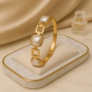 Elan Luxe Pearl-Link Cuff Kada