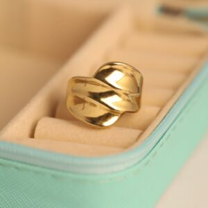 Golden Wave Sculpted Ring