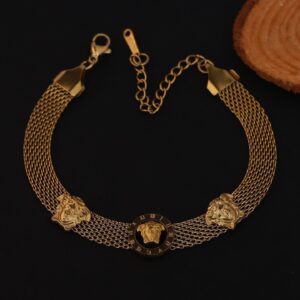 Regal Lion Chain Mesh Bracelet