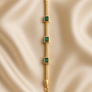 Elegant Emerald Charm Bracelet