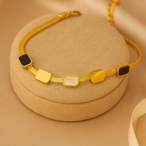 Chic Geometric Multi-Tone Bracelet
