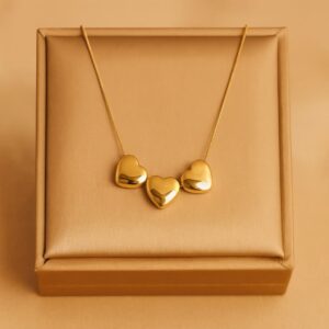 Triple Heart Gold Pendant Chain
