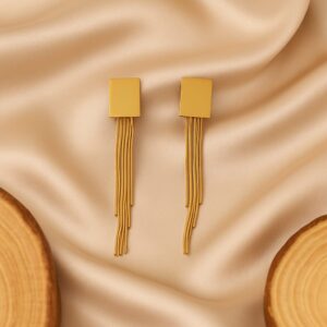 Modern Minimal Gold Tassel Earrings