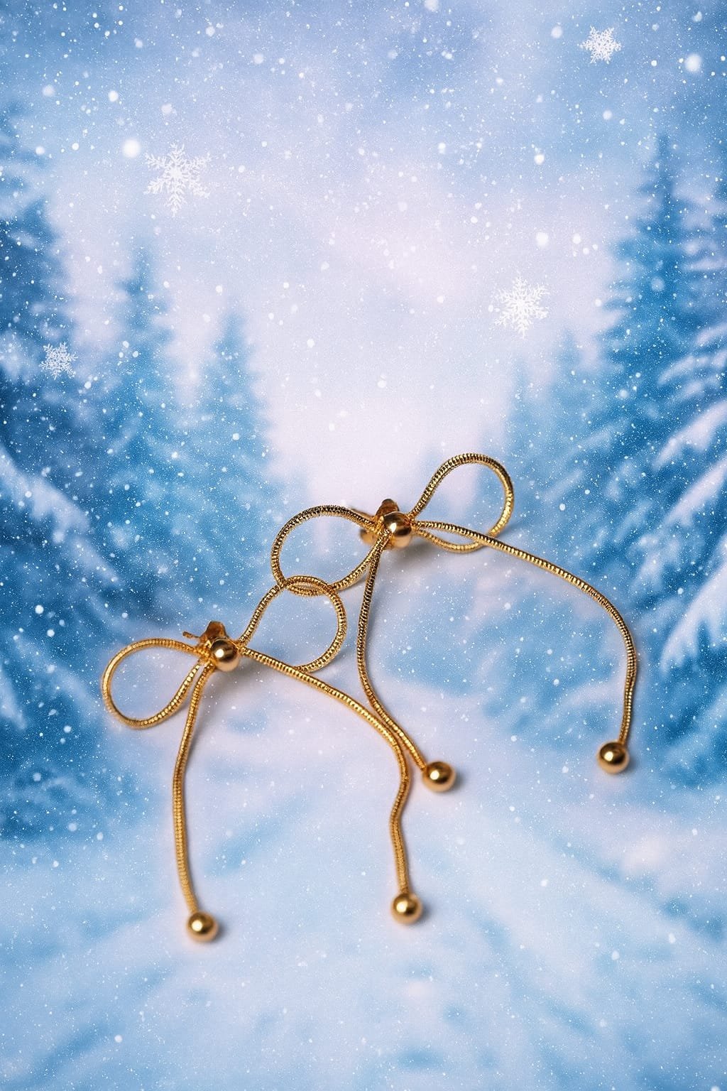 Elegant Korean-style gold bow earrings - Image 2