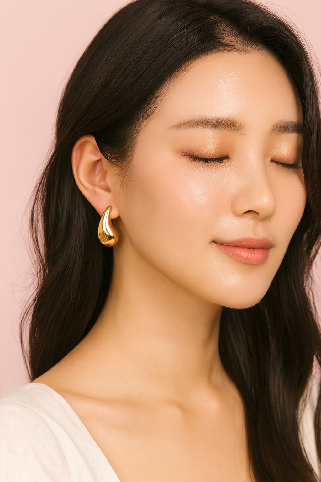 K-Beauty Glossy Teardrop Earrings - Image 2