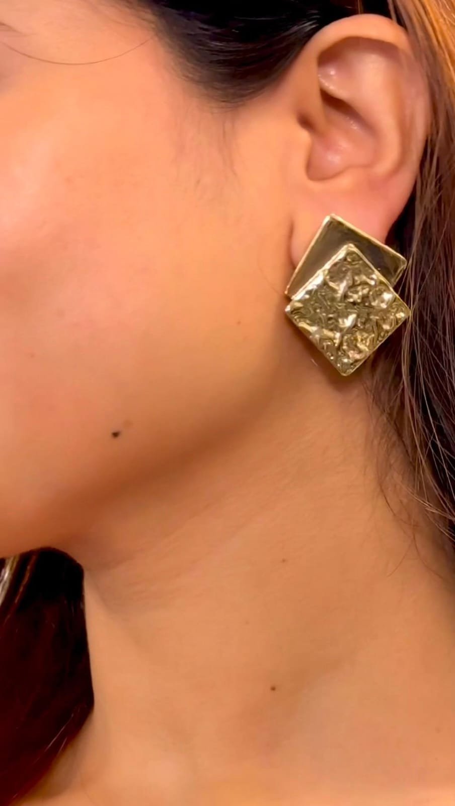 Sioura Korean Textured Square Studs