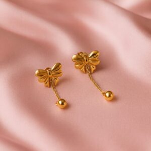 Sioura Golden Butterfly Drop Earrings