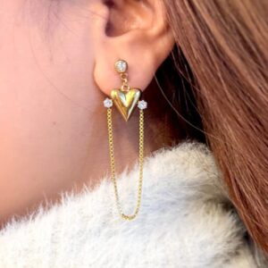 Korean Luxe Heartline Drop Earrings