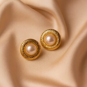 Sioura's Imperial Textured Pearl Studs
