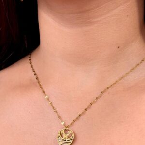 Sioura Golden Wings Coin Pendant Necklace
