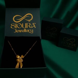 Sioura Golden Pearl Bow Pendant Necklace