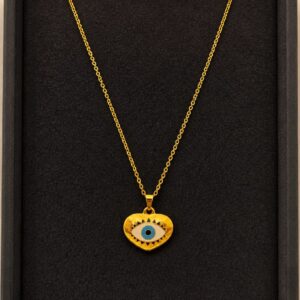 Sioura Evil Eye Heart Pendant Necklace For Women